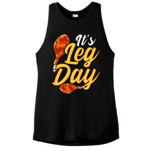 Its Leg Day Funny Turkey Thanksgiving Gym Exercise Gift Ladies PosiCharge Tri-Blend Wicking Tank