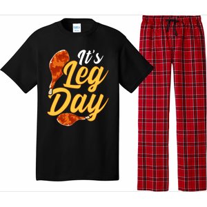 Its Leg Day Funny Turkey Thanksgiving Gym Exercise Gift Pajama Set