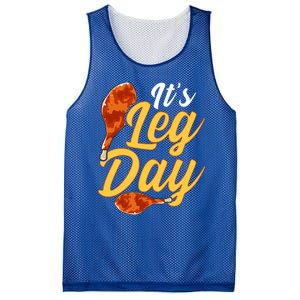 Its Leg Day Funny Turkey Thanksgiving Gym Exercise Gift Mesh Reversible Basketball Jersey Tank