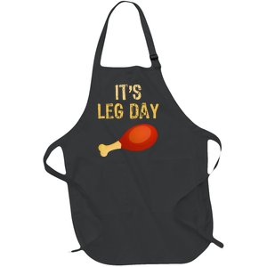 ItS Leg Day Funny Workout Gym Turkey Thanksgiving Full-Length Apron With Pockets