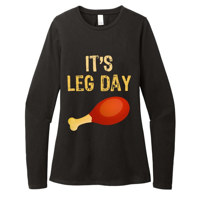 ItS Leg Day Funny Workout Gym Turkey Thanksgiving Womens CVC Long Sleeve Shirt