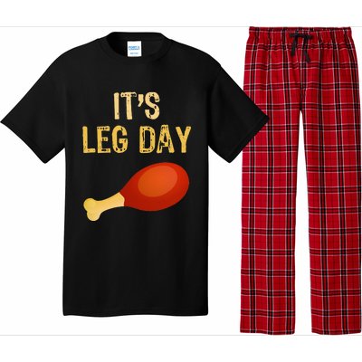 ItS Leg Day Funny Workout Gym Turkey Thanksgiving Pajama Set