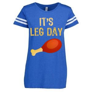 ItS Leg Day Funny Workout Gym Turkey Thanksgiving Enza Ladies Jersey Football T-Shirt