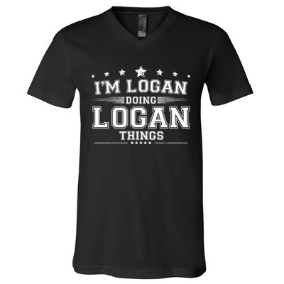 Im Logan Doing Logan Things V-Neck T-Shirt