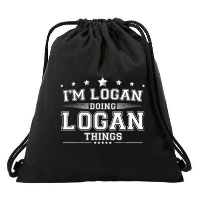 Im Logan Doing Logan Things Drawstring Bag