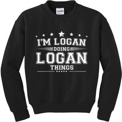 Im Logan Doing Logan Things Kids Sweatshirt