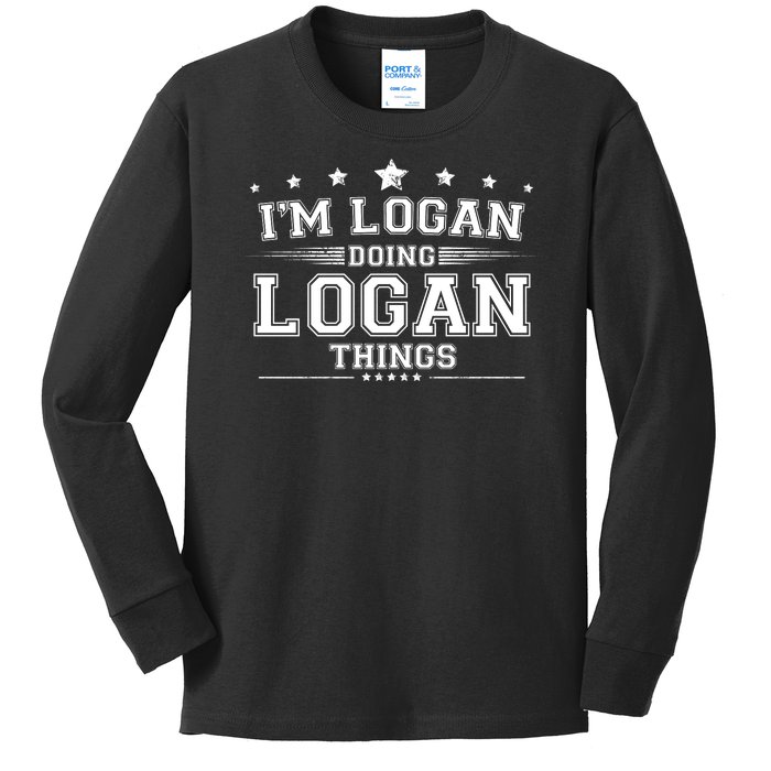 Im Logan Doing Logan Things Kids Long Sleeve Shirt