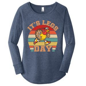 Its Legs Day Funny Turkey Exercise Workout Thanksgiving Gift Women's Perfect Tri Tunic Long Sleeve Shirt