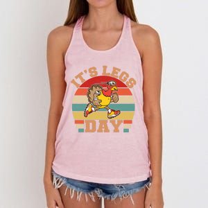 Its Legs Day Funny Turkey Exercise Workout Thanksgiving Gift Women's Knotted Racerback Tank