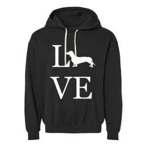 I Love Dachshund Weiner Dog Lover White Graphic Pet Owner Garment-Dyed Fleece Hoodie