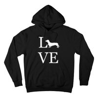 I Love Dachshund Weiner Dog Lover White Graphic Pet Owner Hoodie