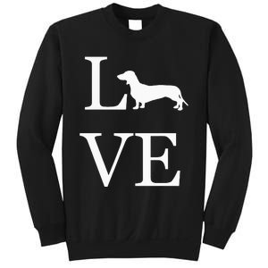 I Love Dachshund Weiner Dog Lover White Graphic Pet Owner Sweatshirt