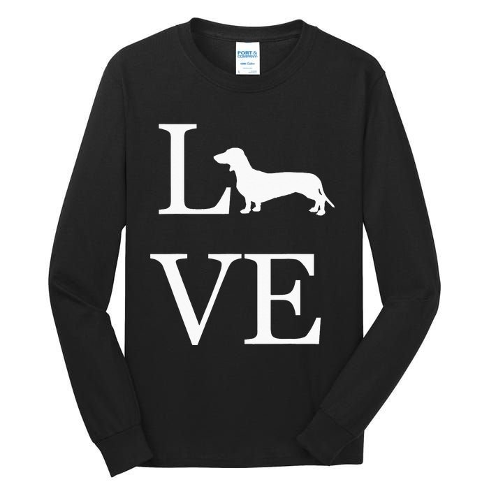 I Love Dachshund Weiner Dog Lover White Graphic Pet Owner Tall Long Sleeve T-Shirt