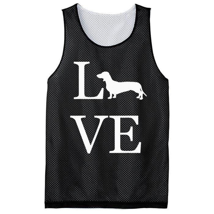 I Love Dachshund Weiner Dog Lover White Graphic Pet Owner Mesh Reversible Basketball Jersey Tank