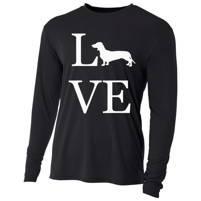 I Love Dachshund Weiner Dog Lover White Graphic Pet Owner Cooling Performance Long Sleeve Crew