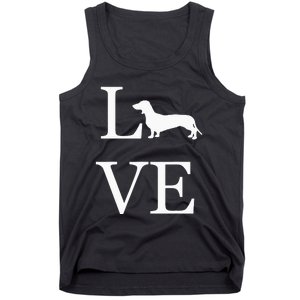 I Love Dachshund Weiner Dog Lover White Graphic Pet Owner Tank Top