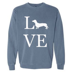 I Love Dachshund Weiner Dog Lover White Graphic Pet Owner Garment-Dyed Sweatshirt