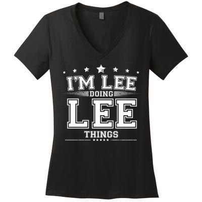 Im Lee Doing Lee Things Women's V-Neck T-Shirt