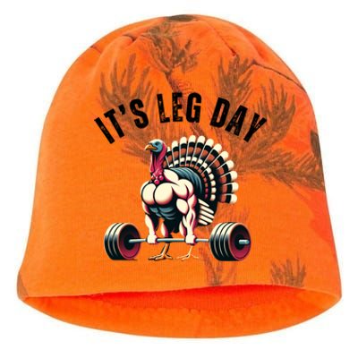 ItS Leg Day Funny Thanksgiving Gym Muscle Turkey Gift Kati - Camo Knit Beanie