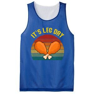 Its Leg Day Retro Turkey Legs Gift Thanksgiving Gift Mesh Reversible Basketball Jersey Tank