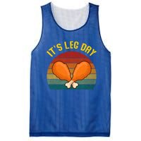 Its Leg Day Retro Turkey Legs Gift Thanksgiving Gift Mesh Reversible Basketball Jersey Tank