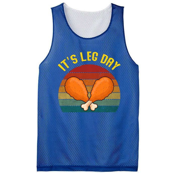 Its Leg Day Retro Turkey Legs Gift Thanksgiving Gift Mesh Reversible Basketball Jersey Tank