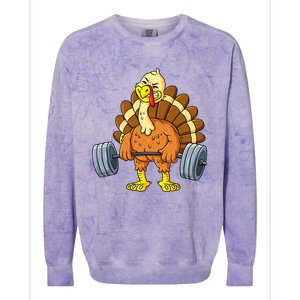 It's Leg Day Funny Thanksgiving Turkey Bodybuilding Lifting Colorblast Crewneck Sweatshirt