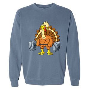 It's Leg Day Funny Thanksgiving Turkey Bodybuilding Lifting Garment-Dyed Sweatshirt