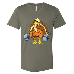 It's Leg Day Funny Thanksgiving Turkey Bodybuilding Lifting V-Neck T-Shirt