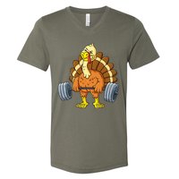 It's Leg Day Funny Thanksgiving Turkey Bodybuilding Lifting V-Neck T-Shirt