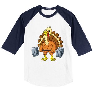 It's Leg Day Funny Thanksgiving Turkey Bodybuilding Lifting Baseball Sleeve Shirt