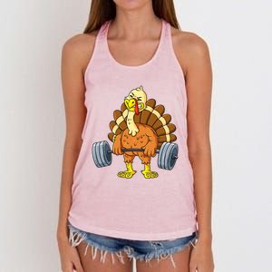 It's Leg Day Funny Thanksgiving Turkey Bodybuilding Lifting Women's Knotted Racerback Tank