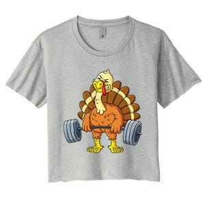 It's Leg Day Funny Thanksgiving Turkey Bodybuilding Lifting Women's Crop Top Tee