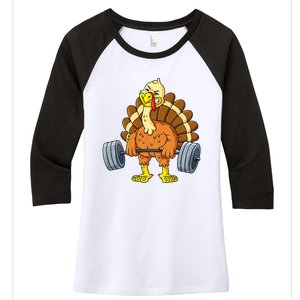 It's Leg Day Funny Thanksgiving Turkey Bodybuilding Lifting Women's Tri-Blend 3/4-Sleeve Raglan Shirt