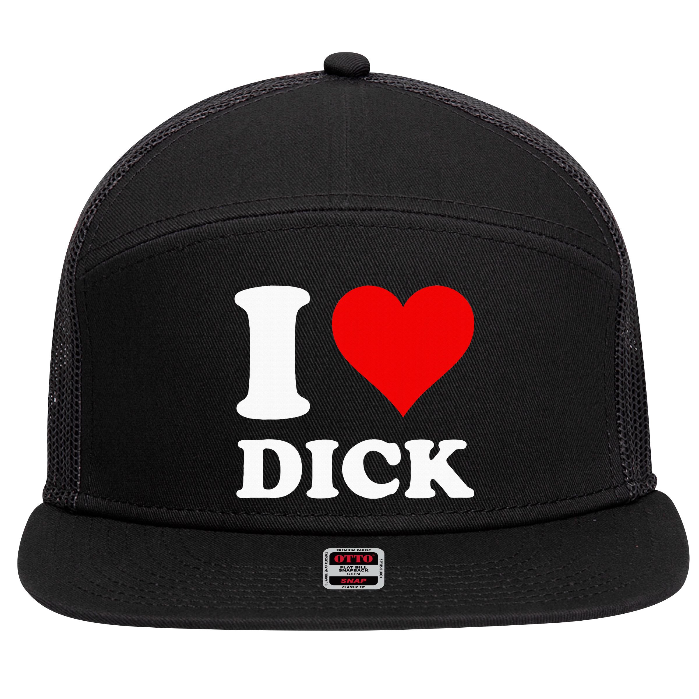 I Love Dick 7 Panel Mesh Trucker Snapback Hat