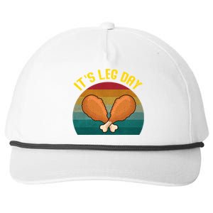 Its Leg Day Gift Funny Retro Turkey Leg Thanksgiving Cute Gift Snapback Five-Panel Rope Hat