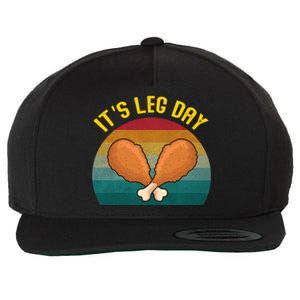 Its Leg Day Gift Funny Retro Turkey Leg Thanksgiving Cute Gift Wool Snapback Cap