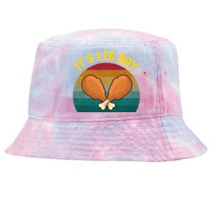 Its Leg Day Gift Funny Retro Turkey Leg Thanksgiving Cute Gift Tie-Dyed Bucket Hat