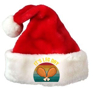 Its Leg Day Gift Funny Retro Turkey Leg Thanksgiving Cute Gift Premium Christmas Santa Hat