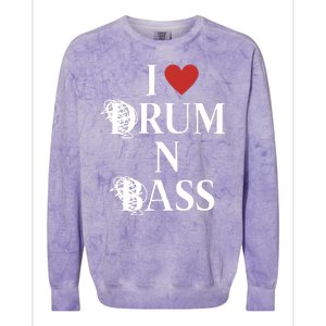 I Love Drum And Bass Rock Colorblast Crewneck Sweatshirt