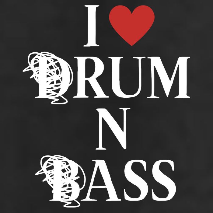 I Love Drum And Bass Rock 7 Panel Mesh Trucker Snapback Hat