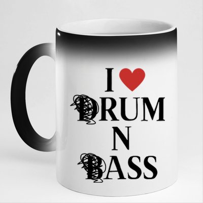 I Love Drum And Bass Rock 11oz Black Color Changing Mug