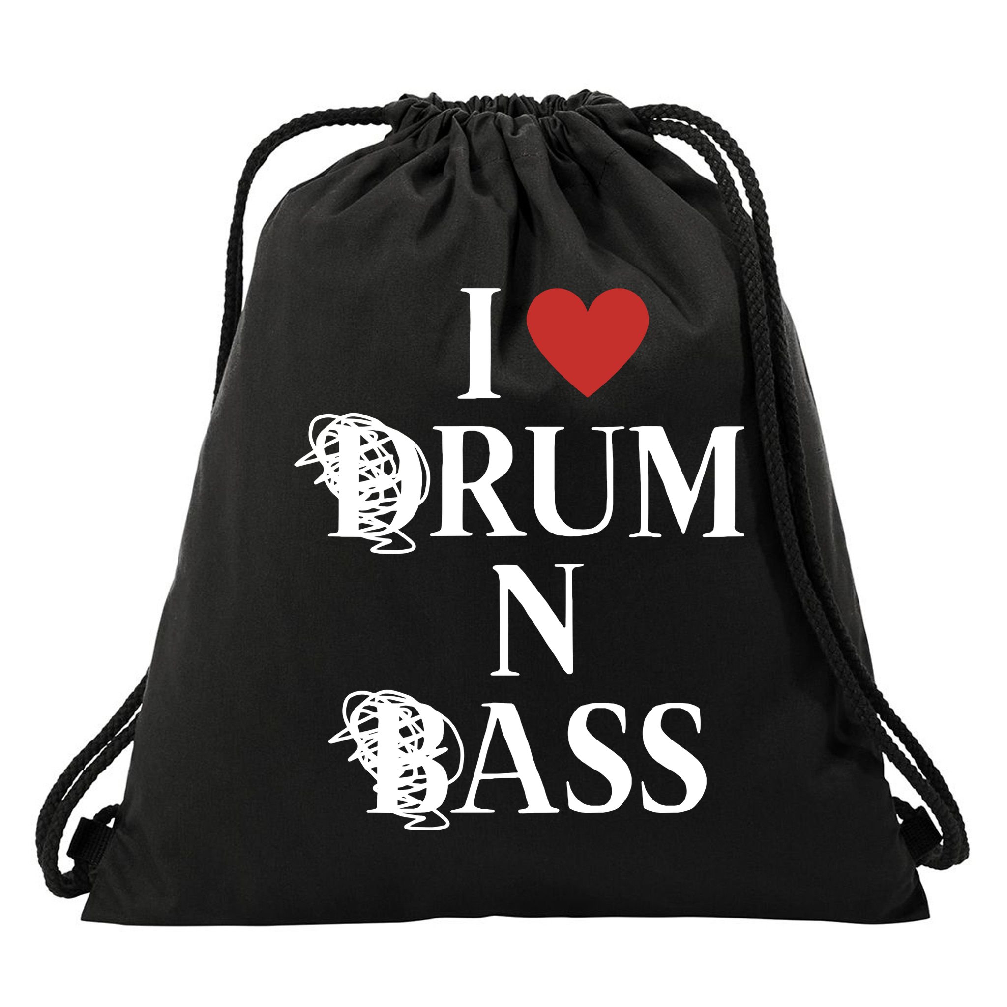 I Love Drum And Bass Rock Drawstring Bag