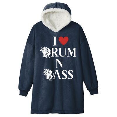 I Love Drum And Bass Rock Hooded Wearable Blanket