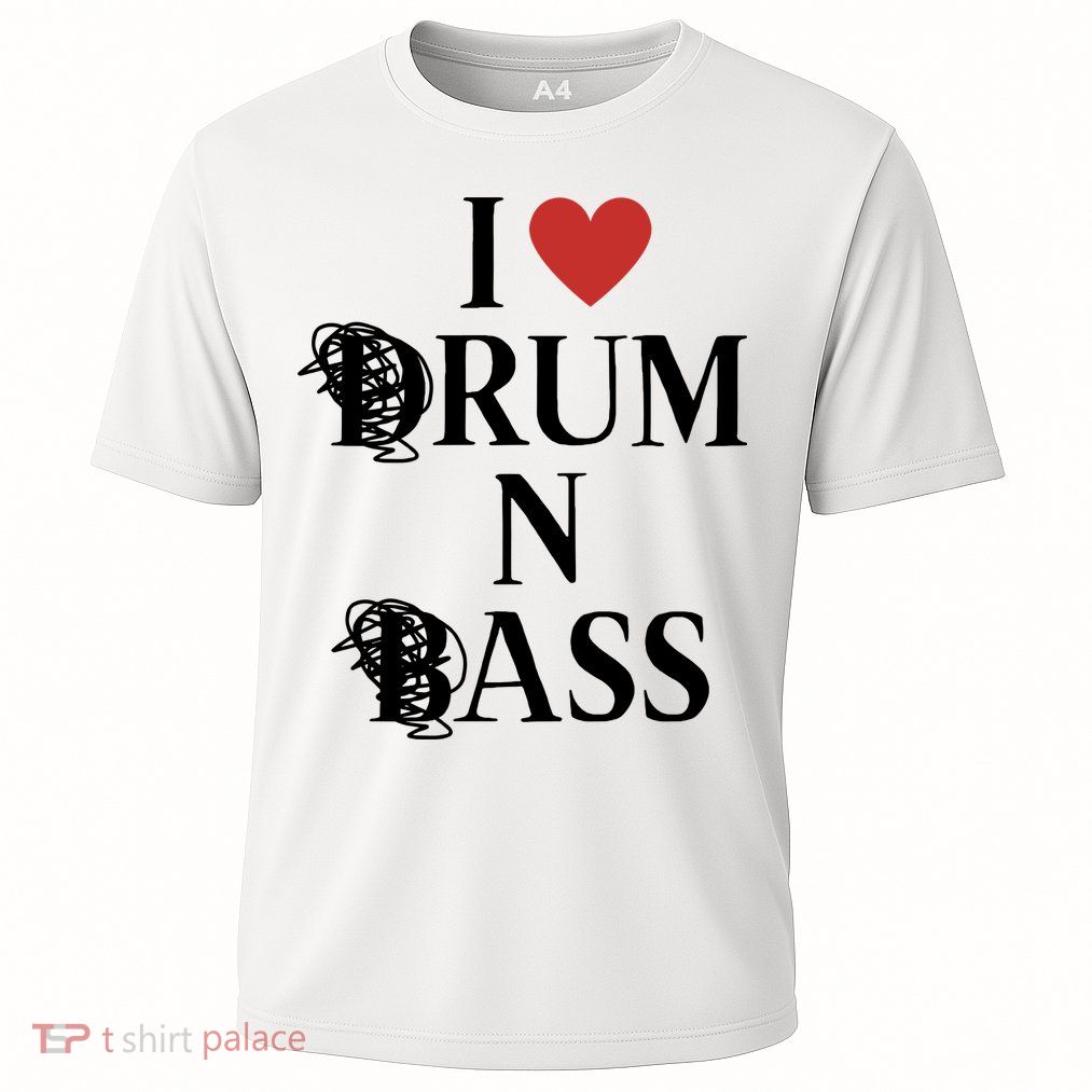 I Love Drum And Bass Rock Cooling Performance Crew T-Shirt