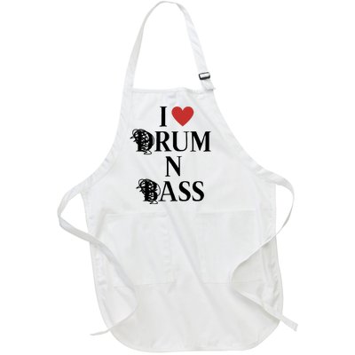 I Love Drum And Bass Rock Full-Length Apron With Pockets