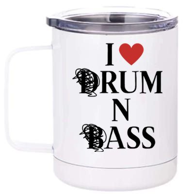 I Love Drum And Bass Rock 12 oz Stainless Steel Tumbler Cup