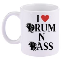 I Love Drum And Bass Rock 11oz C Handle Ceramic Mug