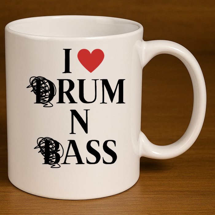 I Love Drum And Bass Rock 11oz C Handle Ceramic Mug
