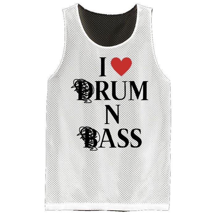 I Love Drum And Bass Rock Mesh Reversible Basketball Jersey Tank